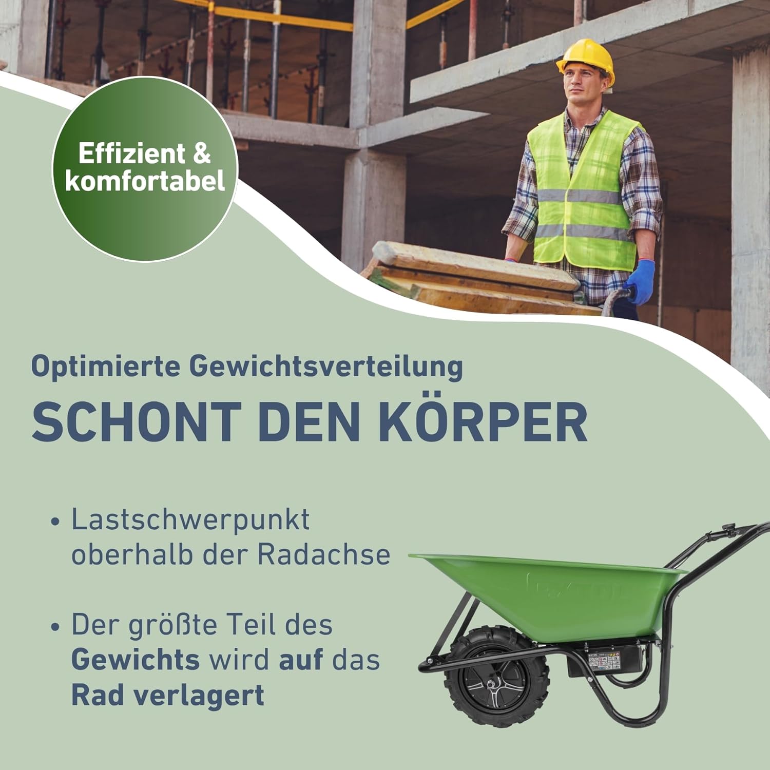 Elektrische Schubkarre mit Akku, 80L Mulde, EXTOL CRAFT