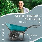 Elektrische Schubkarre mit Akku, 100L Mulde, EXTOL INDUSTRIAL