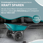 Elektrische Schubkarre mit Akku, 100L Mulde, EXTOL INDUSTRIAL