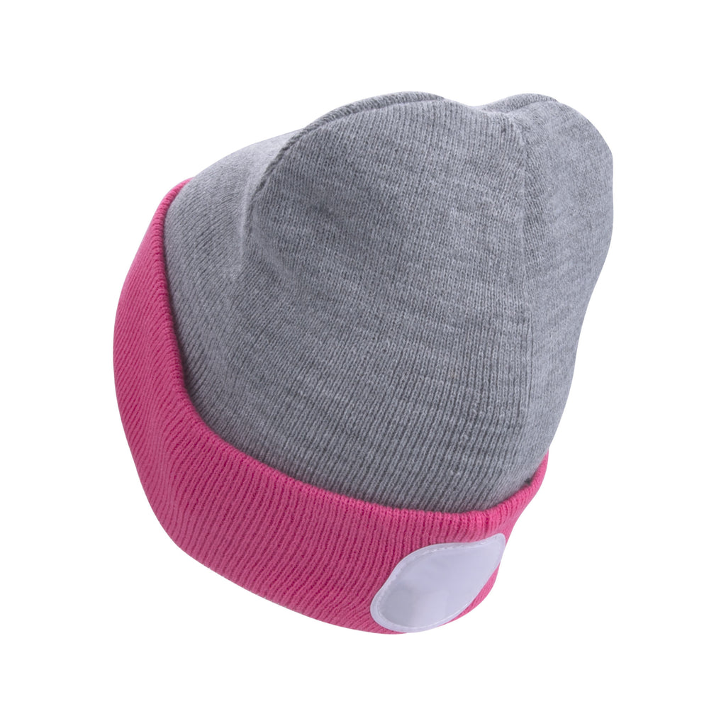 Mütze grau/pink oder pink/pink, doppelseitig mit Stirnlampe, LED 4x45lm, 300mAh Li-Ion, EXTOL