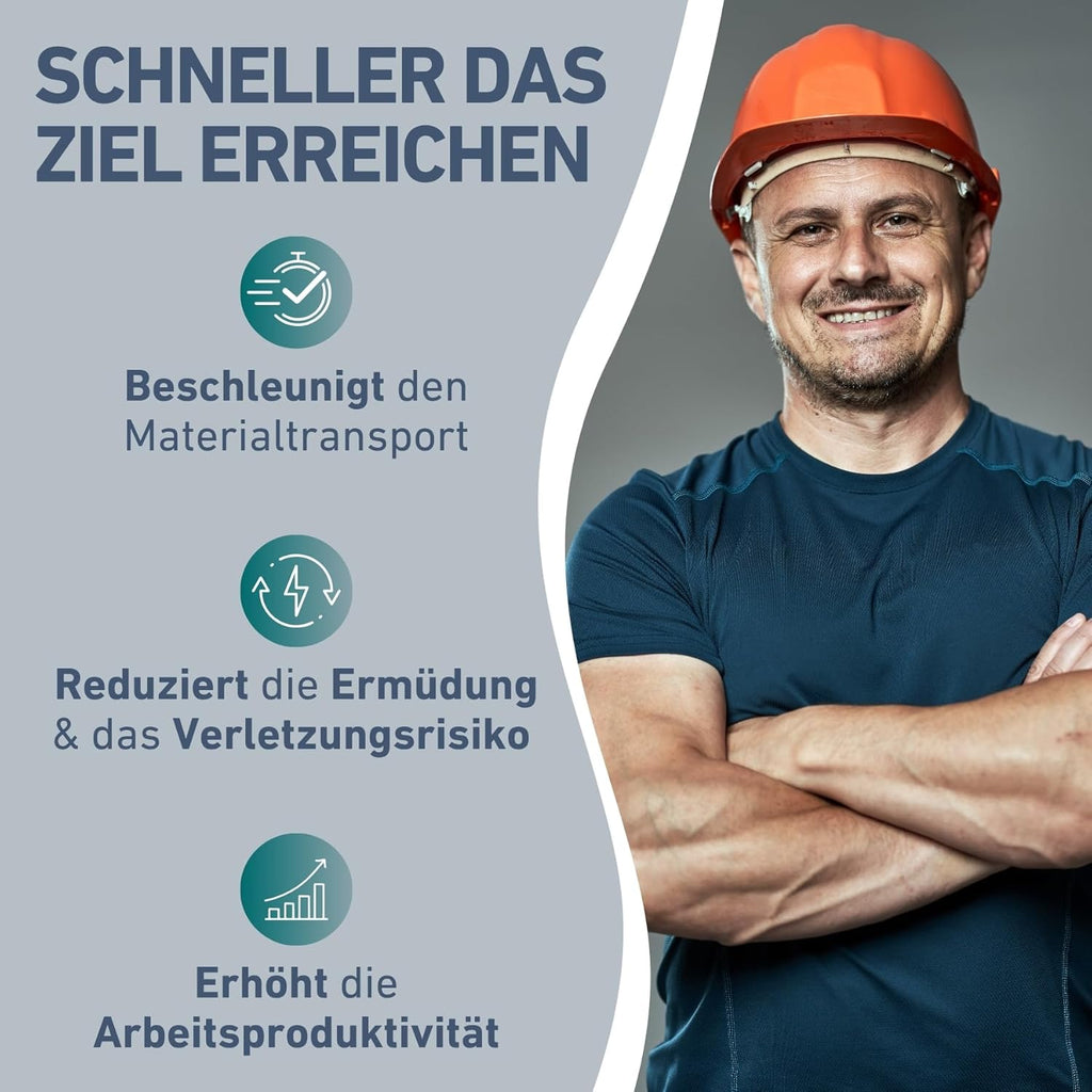 Elektrische Schubkarre mit Akku, 100L Mulde, EXTOL INDUSTRIAL