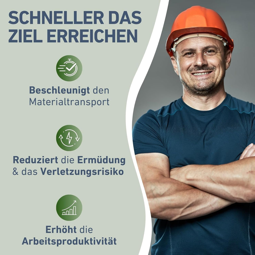 Elektrische Schubkarre mit Akku, 80L Mulde, EXTOL CRAFT