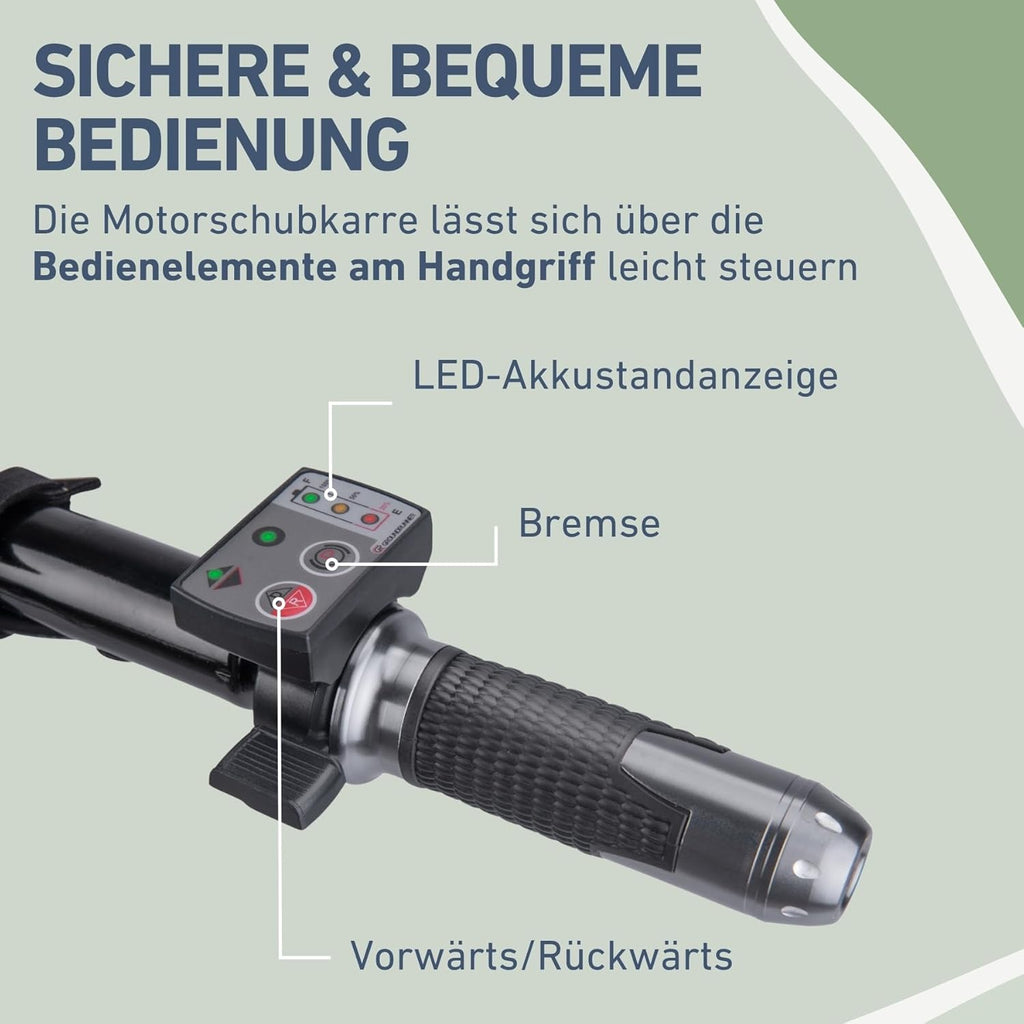 Elektrische Schubkarre mit Akku, 80L Mulde, EXTOL CRAFT