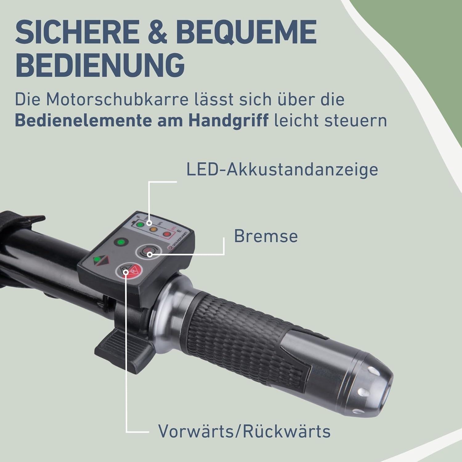Elektrische Schubkarre mit Akku, 80L Mulde, EXTOL CRAFT