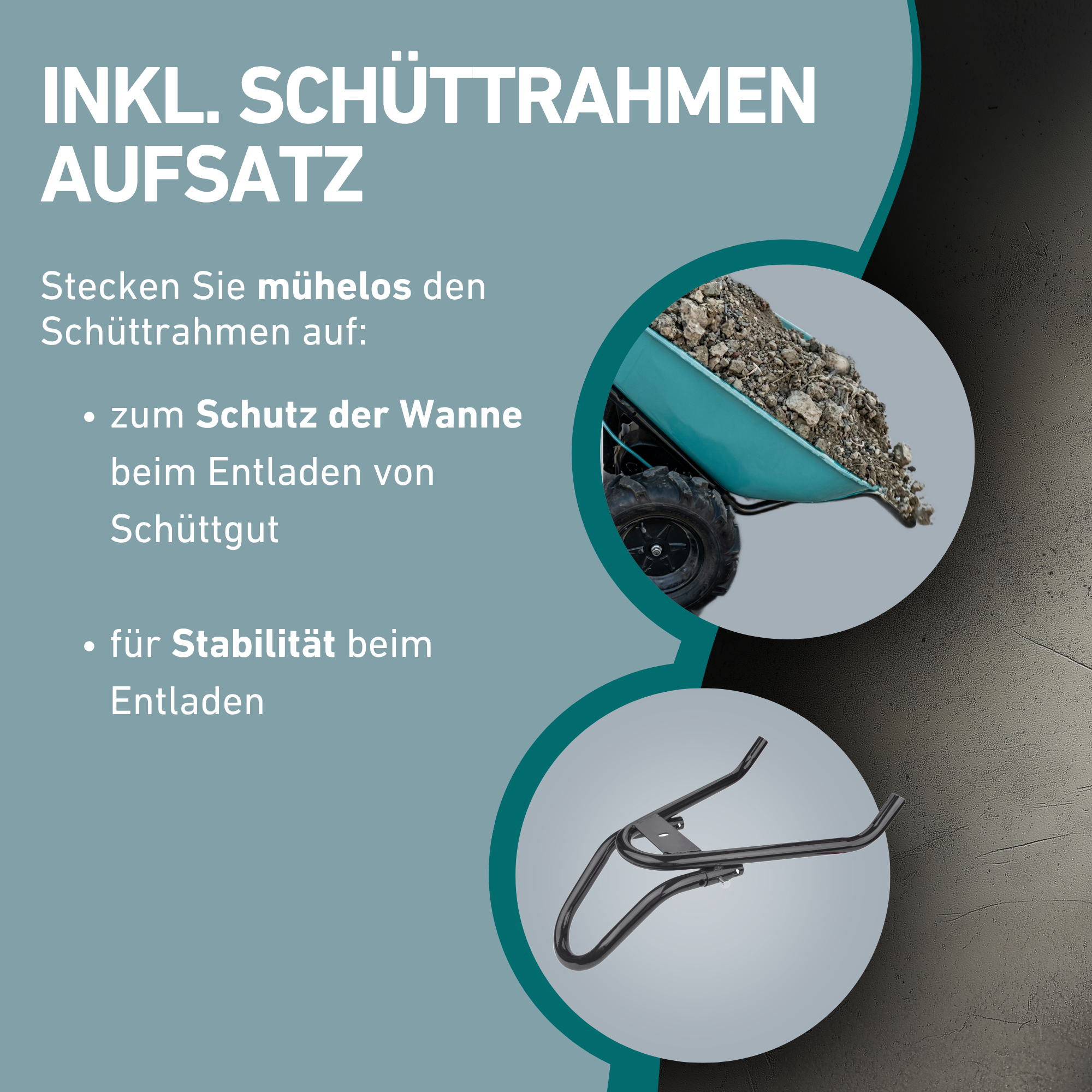 Elektrische Schubkarre mit Akku, 100L Mulde, EXTOL INDUSTRIAL