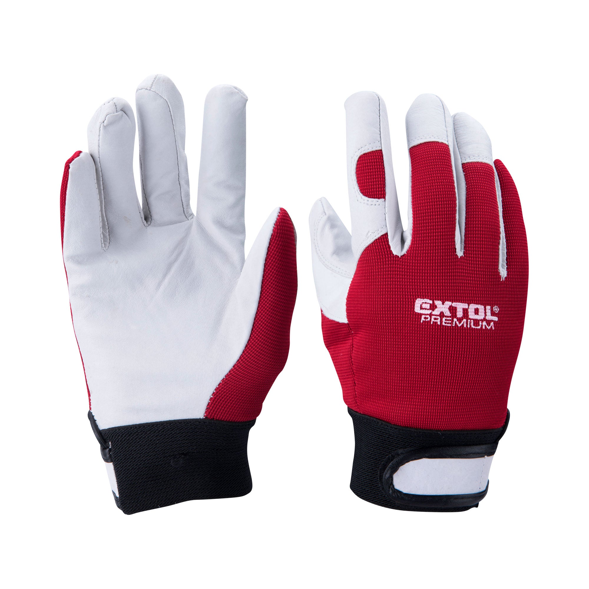 Arbeitshandschuhe Leder, rot, Größe 10, EXTOL PREMIUM