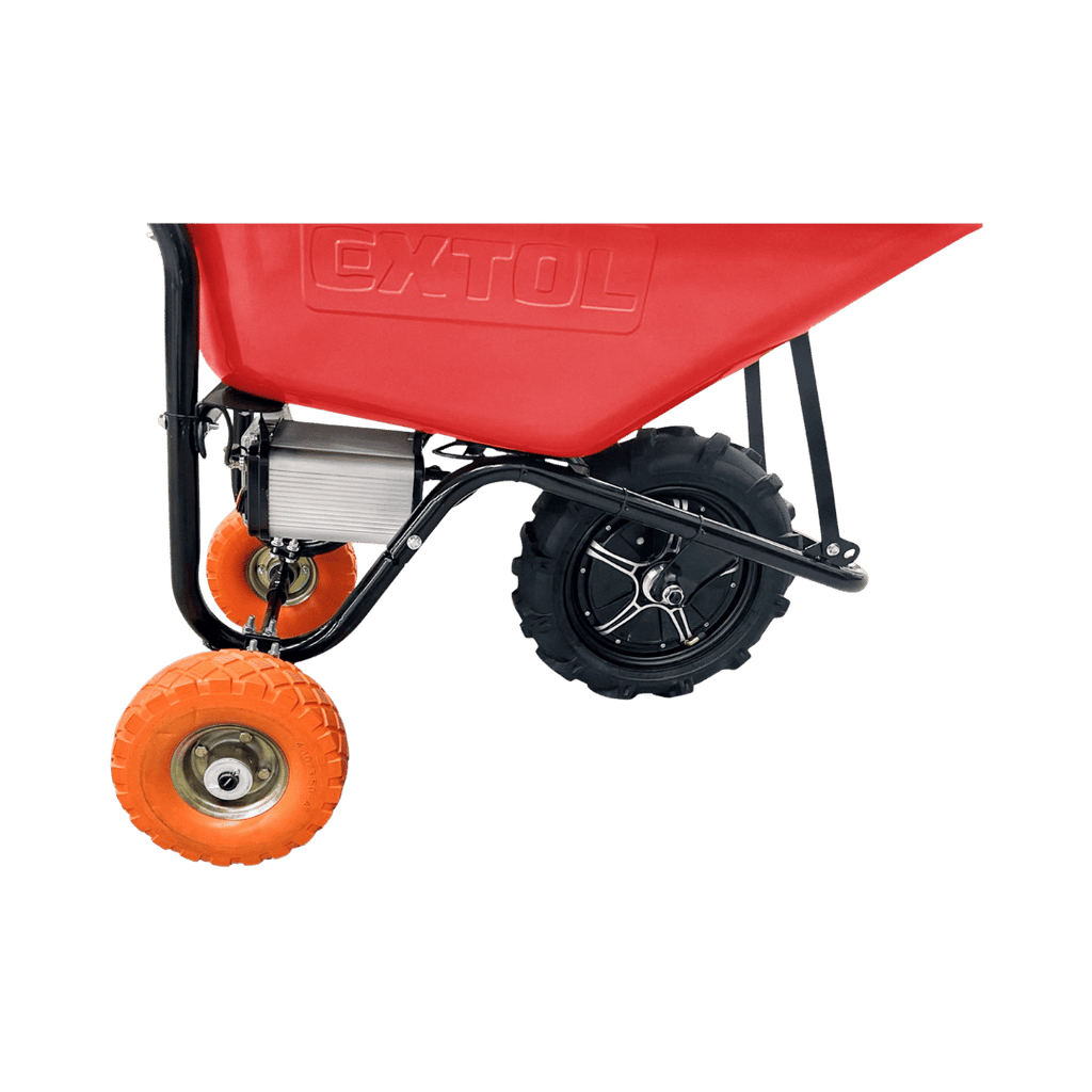 Elektrische Schubkarre mit Akku, 80L Mulde, EXTOL PREMIUM