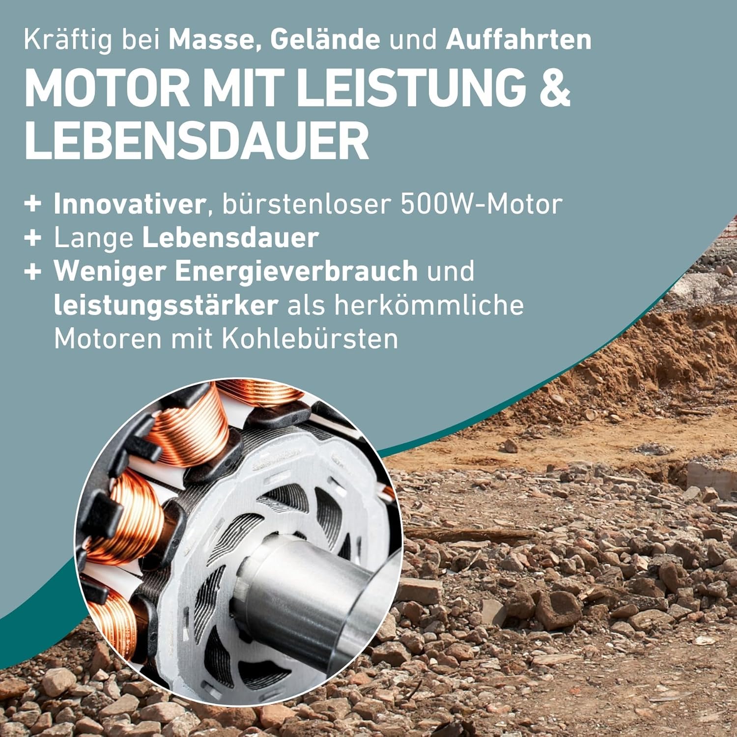 Elektrische Schubkarre mit Akku, 100L Mulde, EXTOL INDUSTRIAL