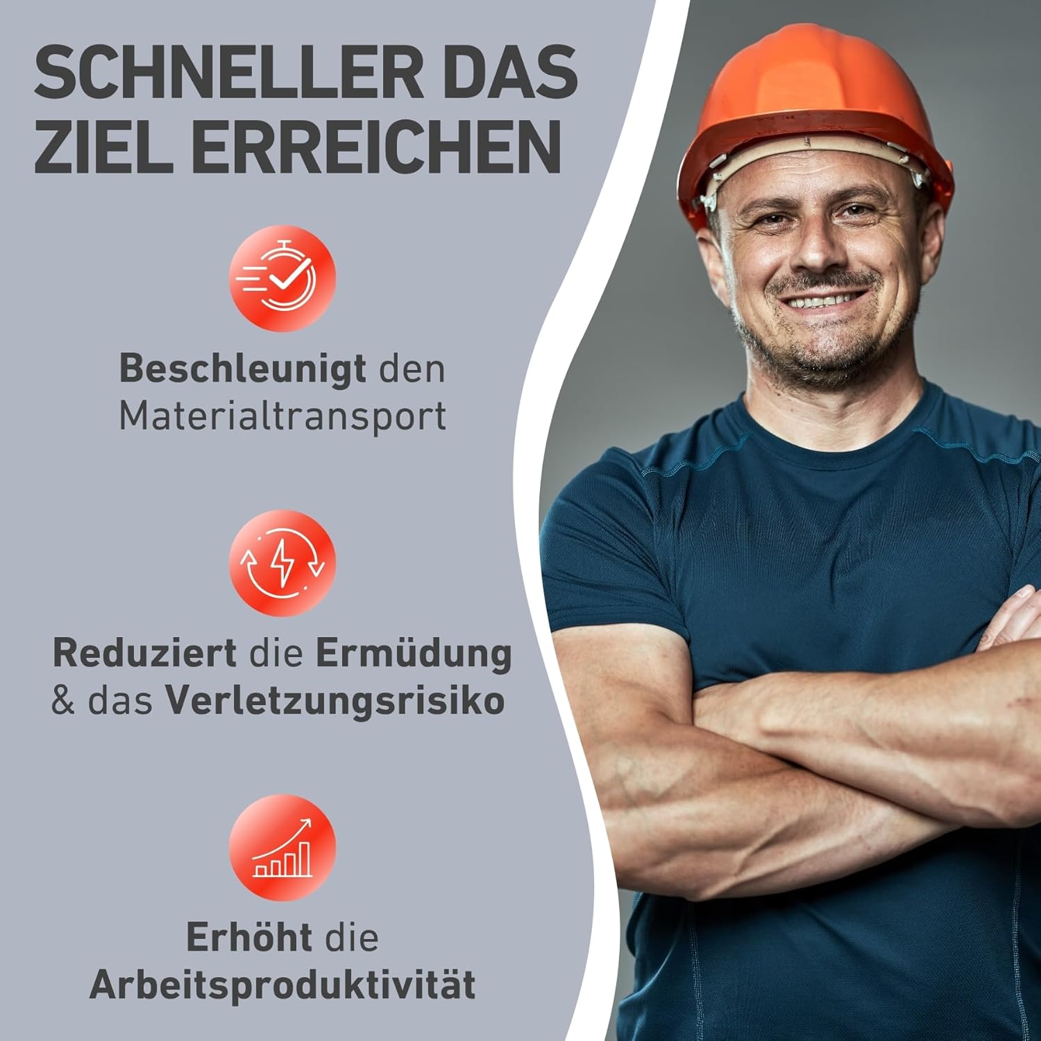 Elektrische Schubkarre mit Akku, 300kg, 300L Mulde, 40V, EXTOL PREMIUM