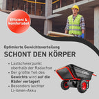 Elektrische Schubkarre mit Akku, 300kg, 300L Mulde, 40V, EXTOL PREMIUM