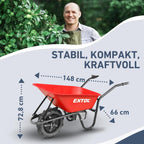 Elektrische Schubkarre mit Akku, 80L Mulde, EXTOL PREMIUM