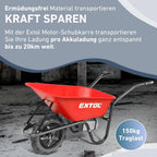 Elektrische Schubkarre mit Akku, 80L Mulde, EXTOL PREMIUM