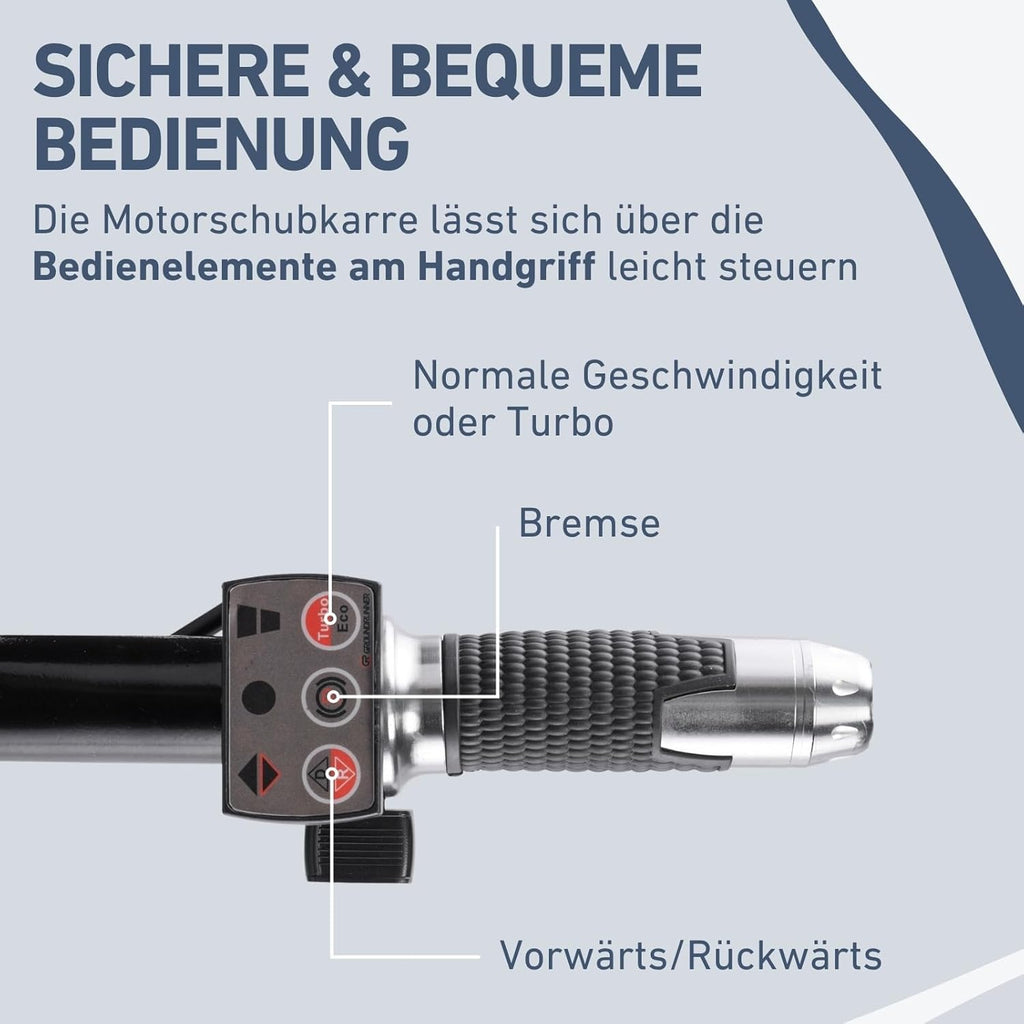 Elektrische Schubkarre mit Akku, 80L Mulde, EXTOL PREMIUM