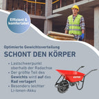 Elektrische Schubkarre mit Akku, 80L Mulde, EXTOL PREMIUM