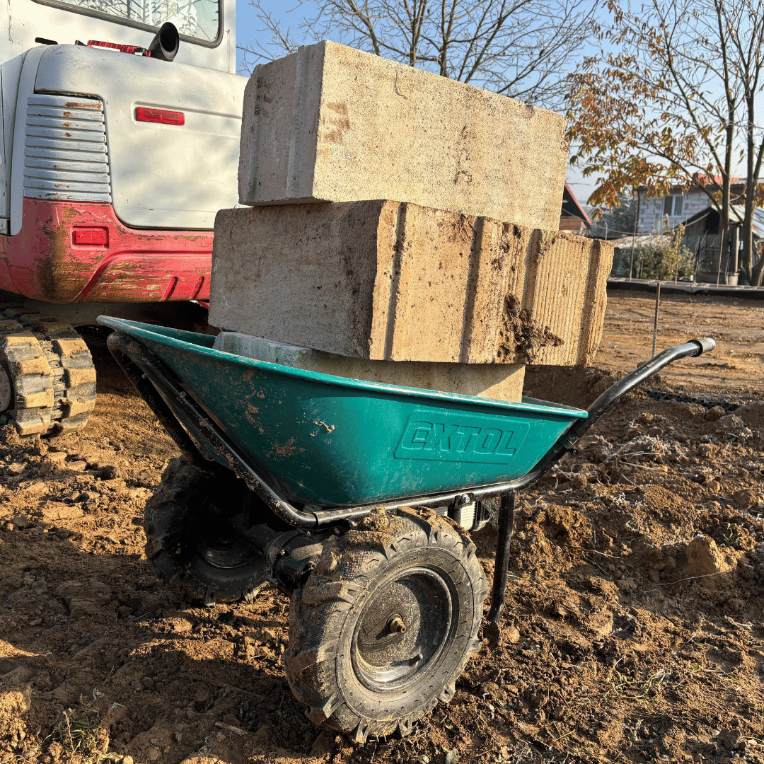 Elektrische Schubkarre mit Akku, 100L Mulde, EXTOL INDUSTRIAL