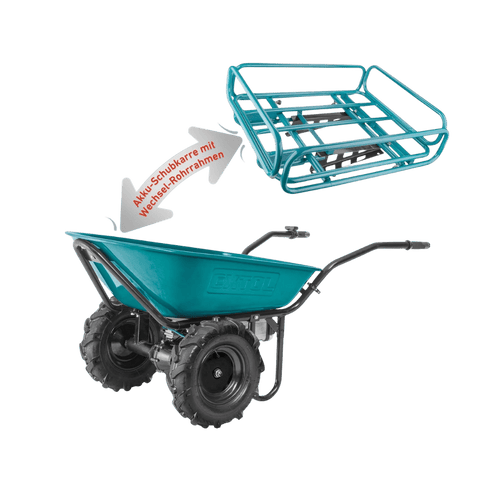 Elektrische Schubkarre mit Akku, 100L Mulde, EXTOL INDUSTRIAL