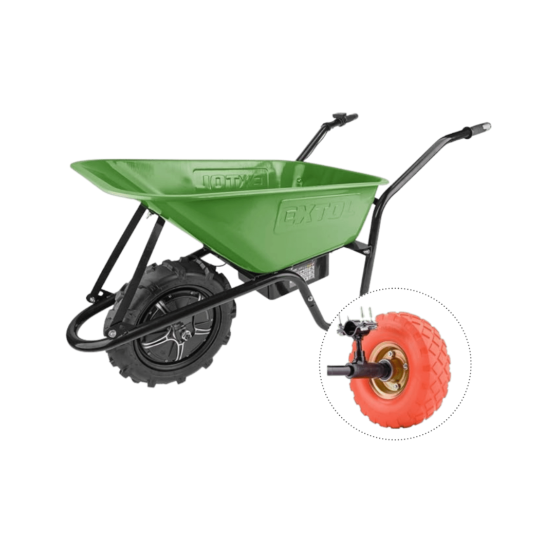 Elektrische Schubkarre mit Akku, 80L Mulde, EXTOL CRAFT